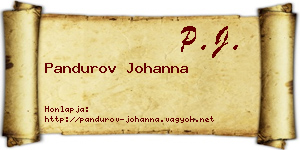 Pandurov Johanna névjegykártya